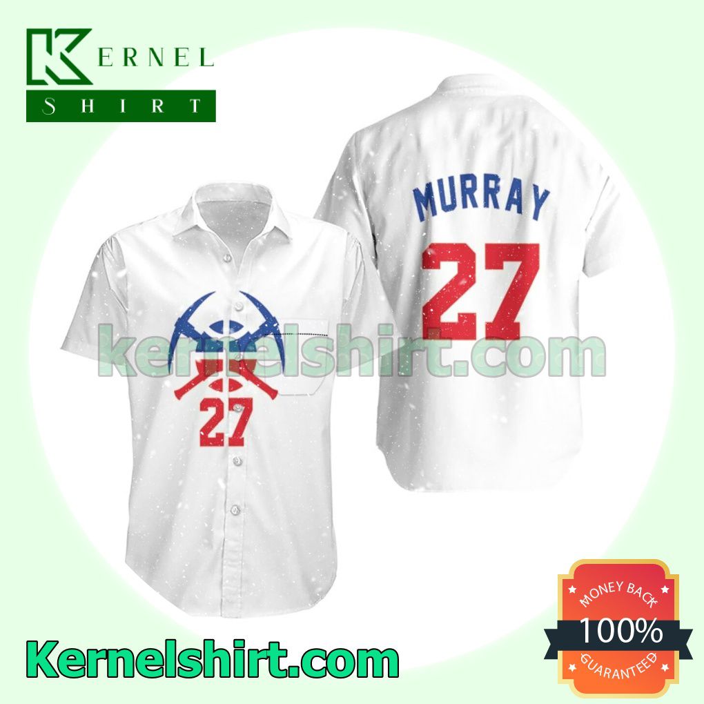 Nuggets Jamal Murray 2020-21 Earned Edition White Jersey Inspired Beach Shirt