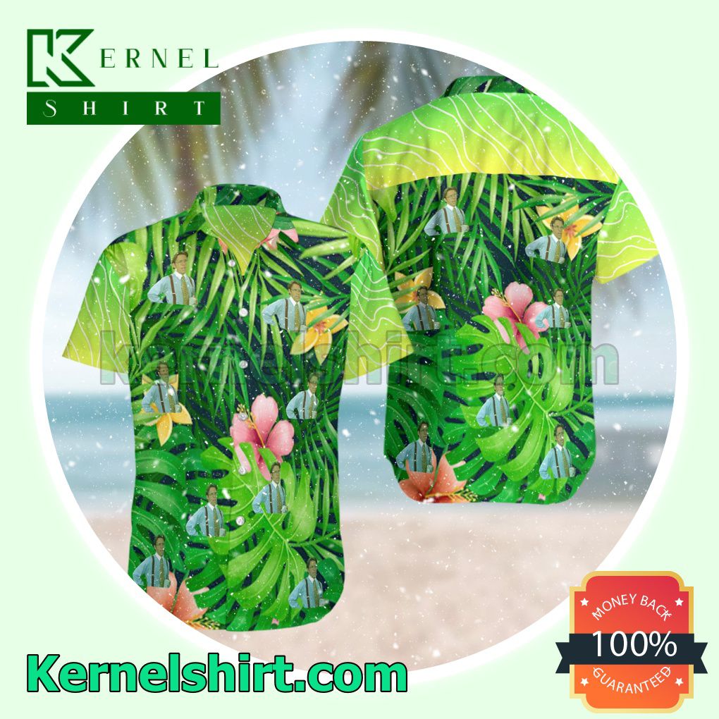 Office Space Green Aloha Beach Hawaiian Shirt