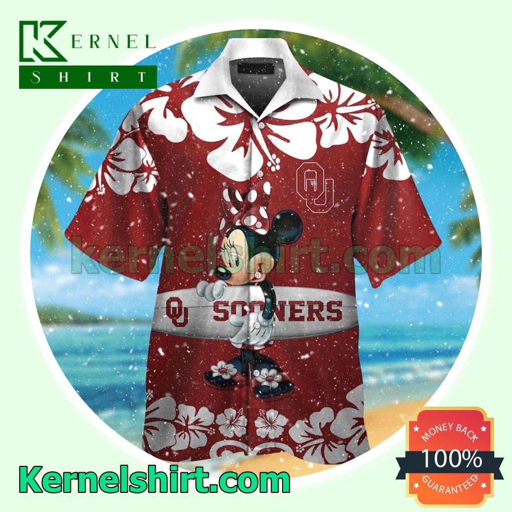 Oklahoma Sooners & Minnie Mouse Summer Hawaiian Shirt