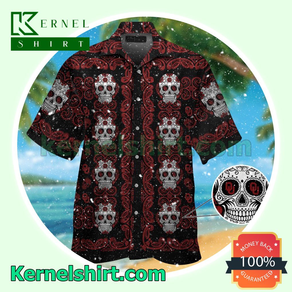 Oklahoma Sooners Skull Summer Hawaiian Shirt