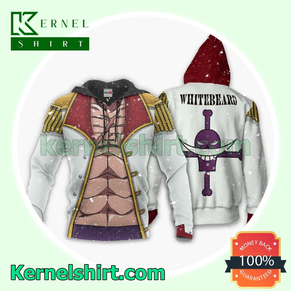 Popular One Piece Whitebeard Uniform Anime Fans Gift Hoodie Sweatshirt Button Down Shirts