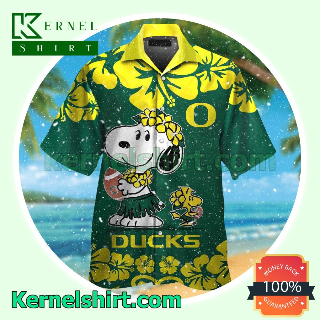 Oregon Ducks & Snoopy Summer Hawaiian Shirt