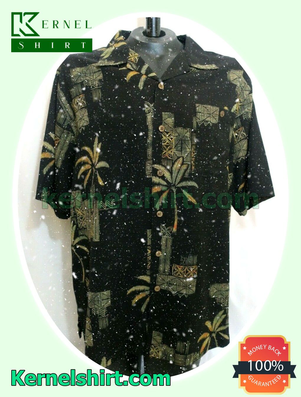 Palm Trees Camp Black Beach Shirts