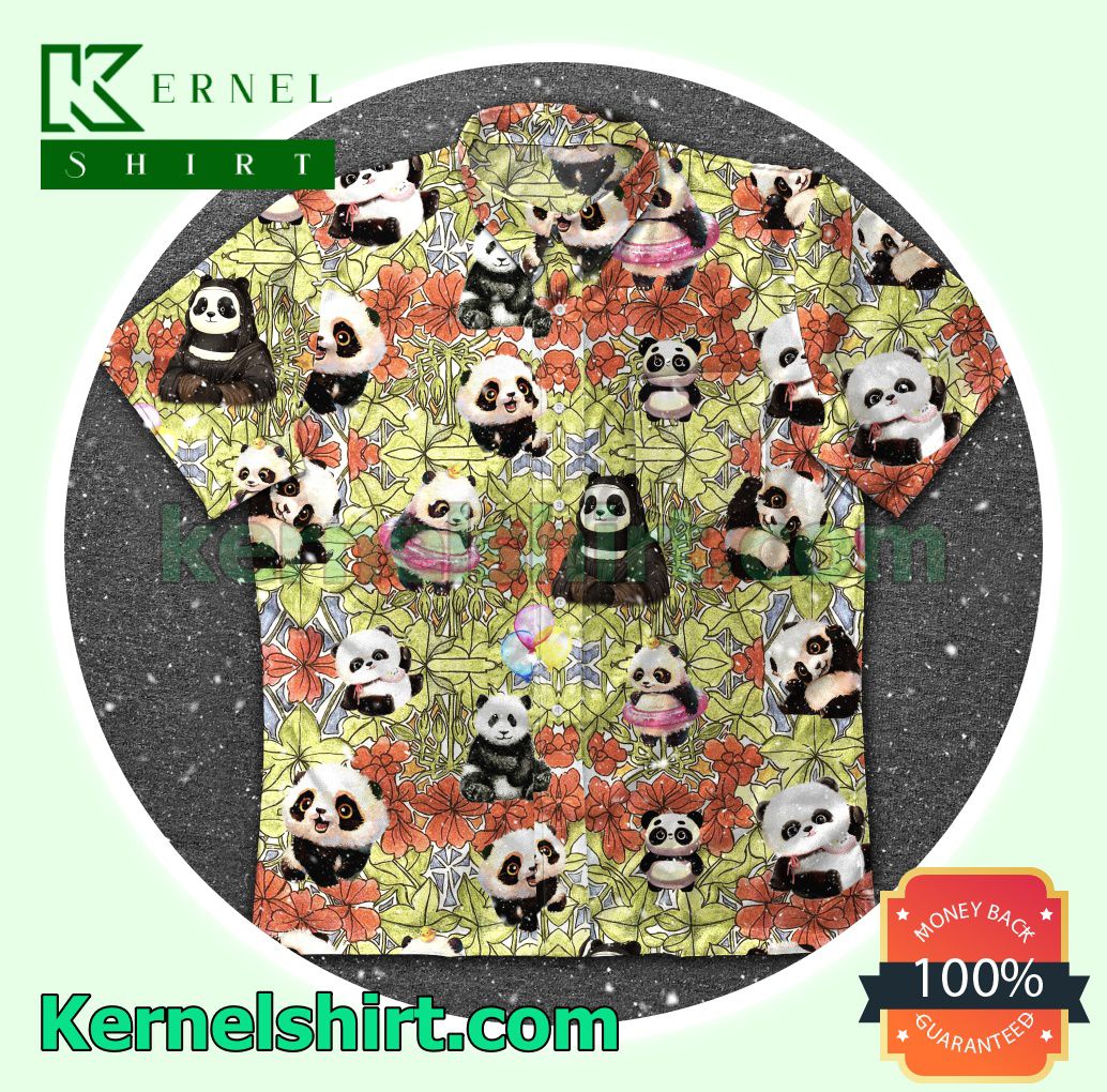 Panda Flower Beach Shirt