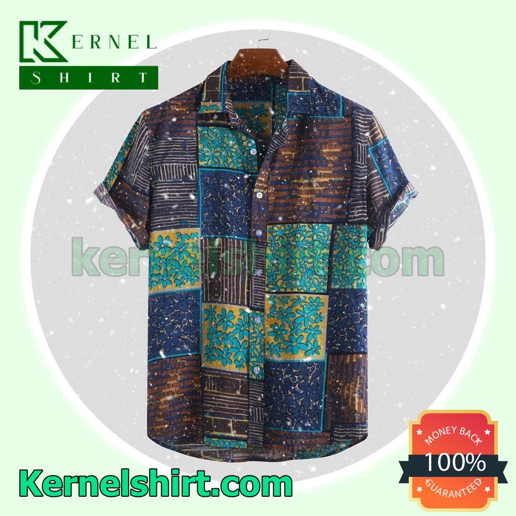 Patchwork Printed Ethnic Style Beach Shirts