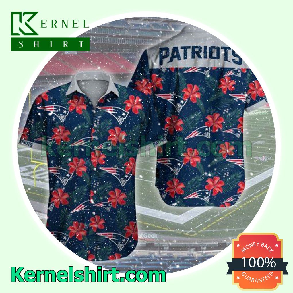 Patriots Red Orchid Navy Beach Shirt