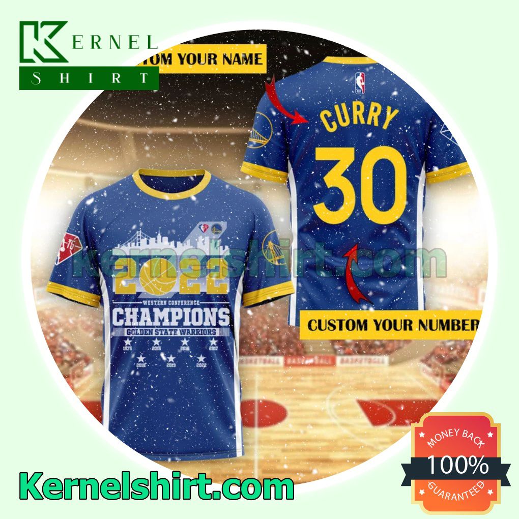 Personalized 2022 Western Conference Champions Golden State Warriors 7 Time Custom Shirts, Crewneck Sweatshirts a