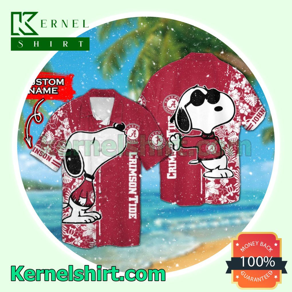 Personalized Alabama Crimson Tide & Snoopy Summer Hawaiian Shirt