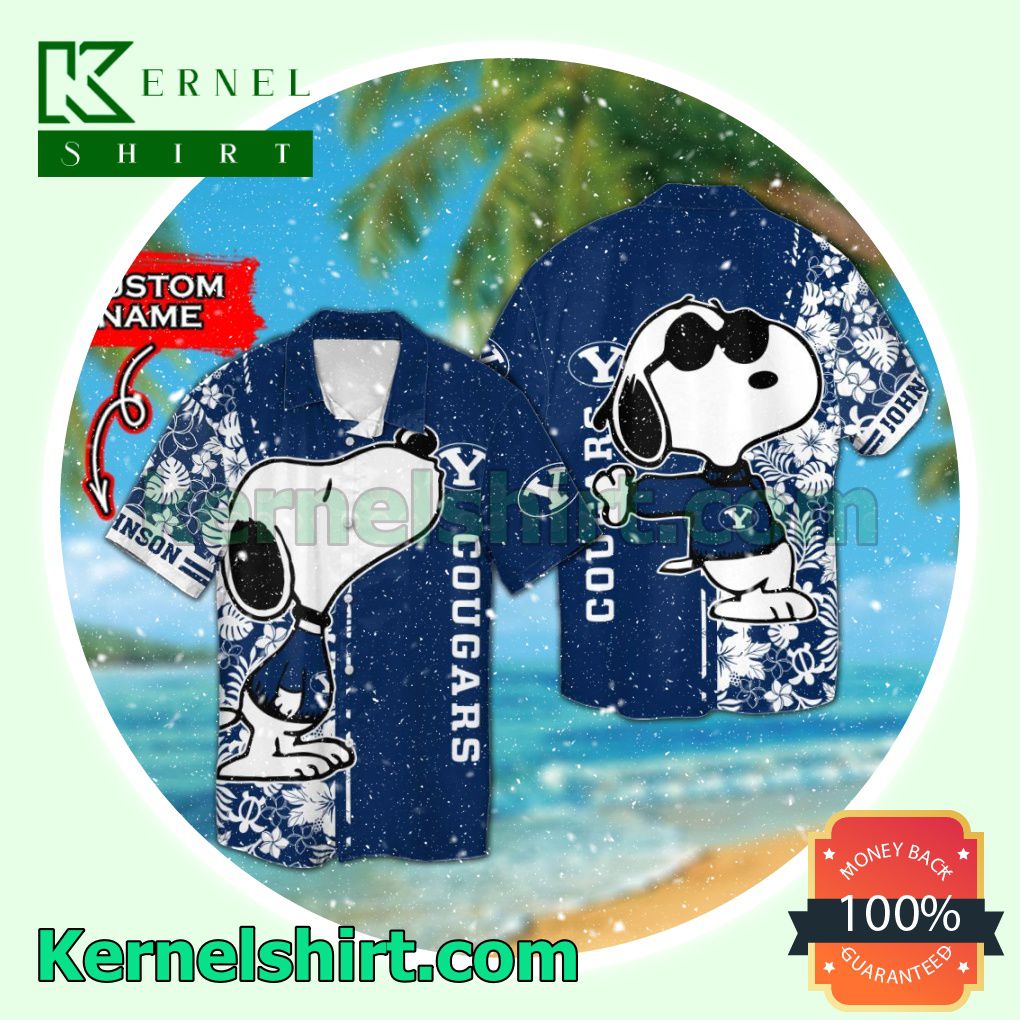 Personalized BYU Cougars & Snoopy Summer Hawaiian Shirt
