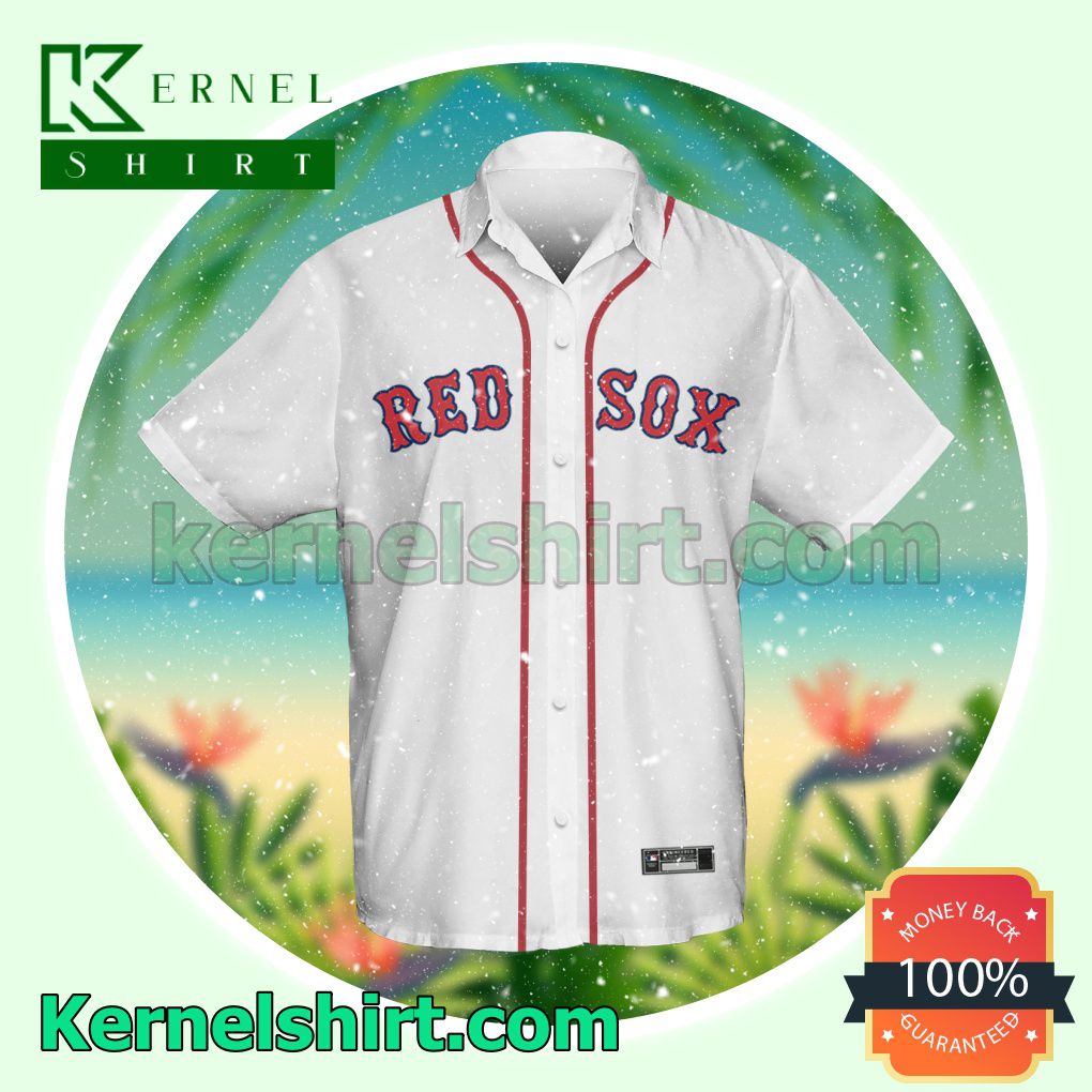 Gorgeous Personalized Boston Red Sox Baseball White Aloha Beach Hawaiian Shirt