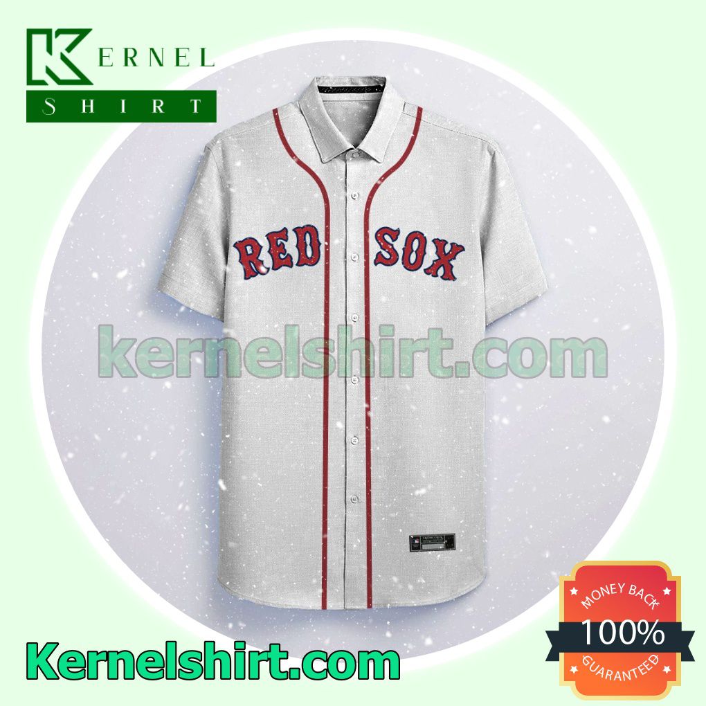 Personalized Boston Red Sox White Logo Branded Aloha Beach Hawaiian Shirt a