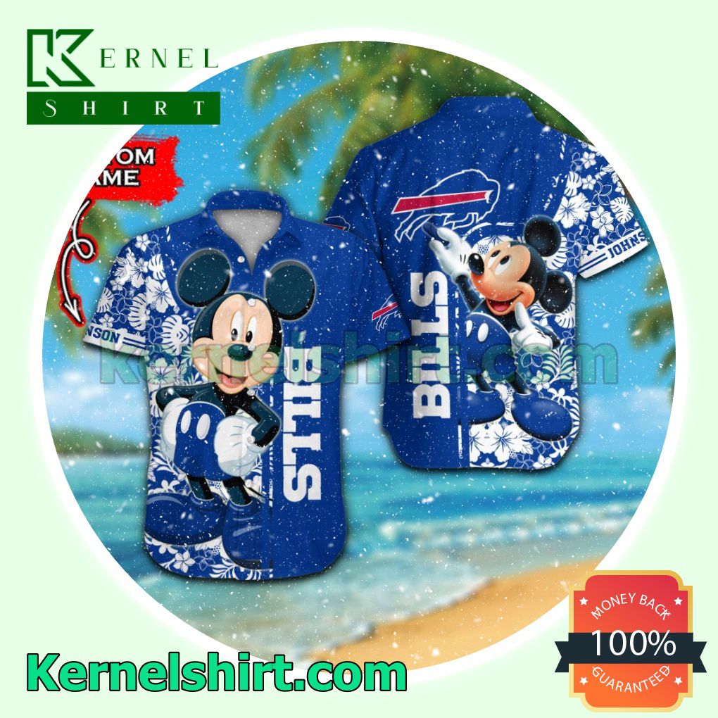 Personalized Buffalo Bills & Mickey Mouse Summer Hawaiian Shirt