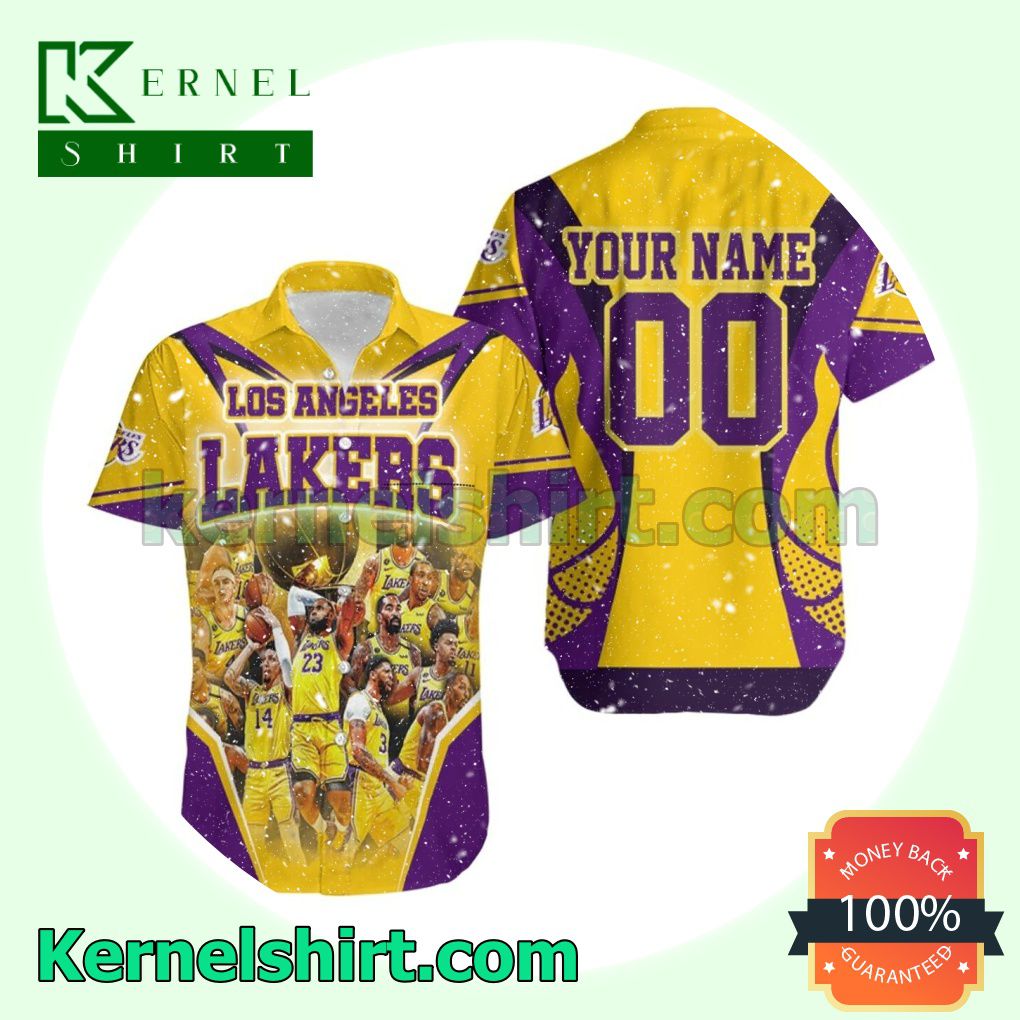 Excellent Personalized Champions Los Angeles Lakers Western Conference Yellow Beach Shirt