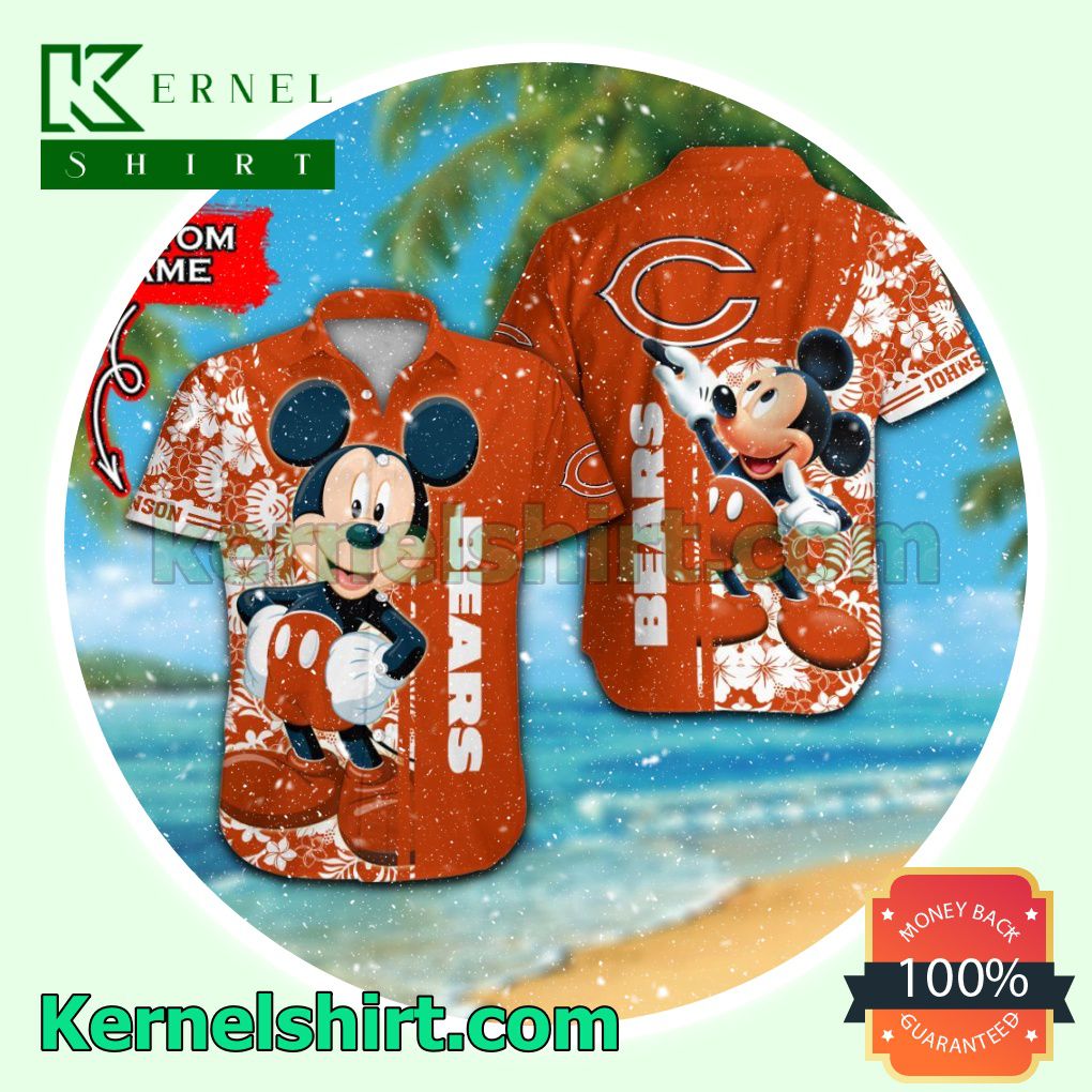 Personalized Chicago Bears & Mickey Mouse Summer Hawaiian Shirt