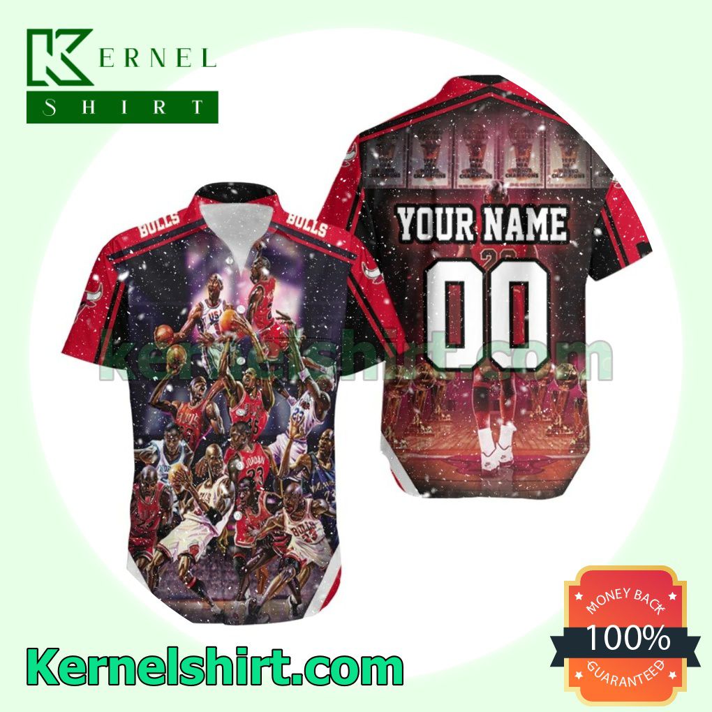 Print On Demand Personalized Chicago Bulls Great Legend Players Beach Shirt