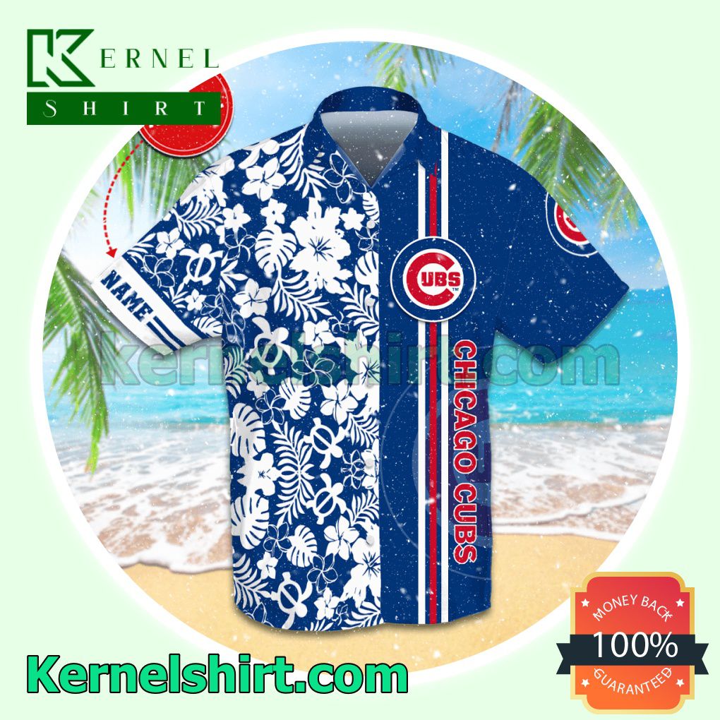 Rating Personalized Chicago Cubs Flowery Cobalt Aloha Beach Hawaiian Shirt