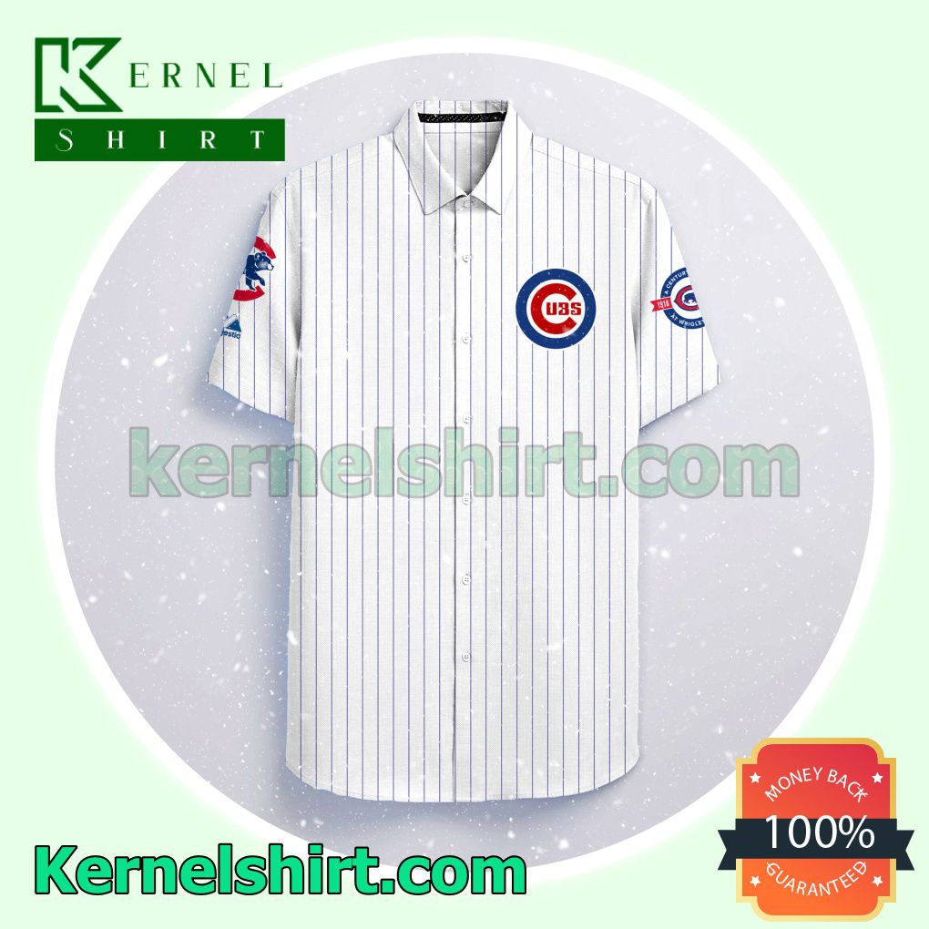 Personalized Chicago Cubs White Aloha Beach Hawaiian Shirt