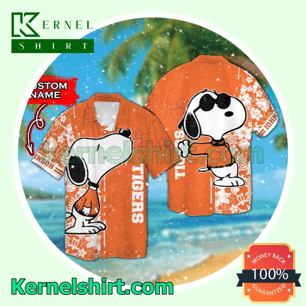 Personalized Clemson Tigers & Snoopy Summer Hawaiian Shirt