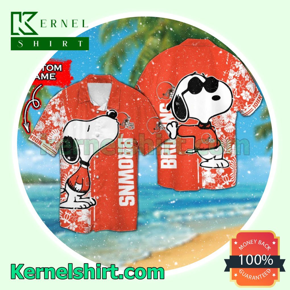 Personalized Cleveland Browns & Snoopy Summer Hawaiian Shirt