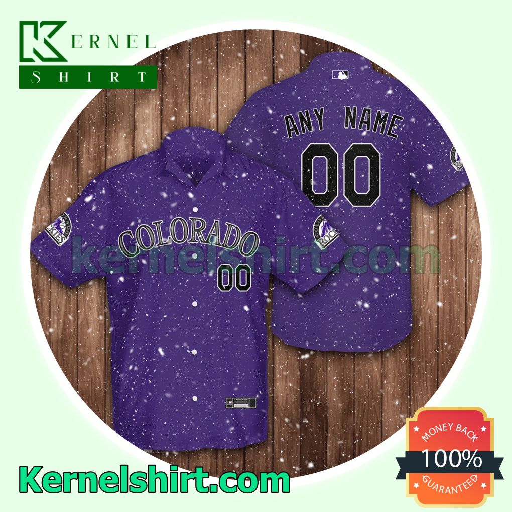 Personalized Colorado Rockies Baseball Purple Aloha Beach Hawaiian Shirt