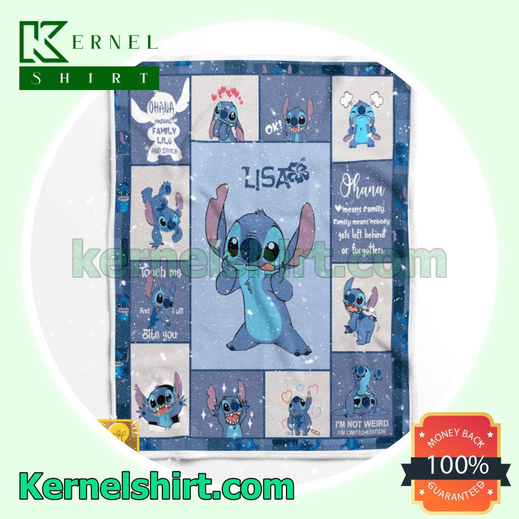 Personalized Cute Stitch Custom Blanket