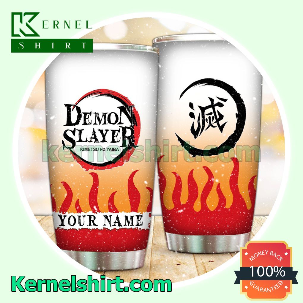 Personalized Demon Slayer Kimetsu No Yaiba Flame Hashira Sublimation Tumbler