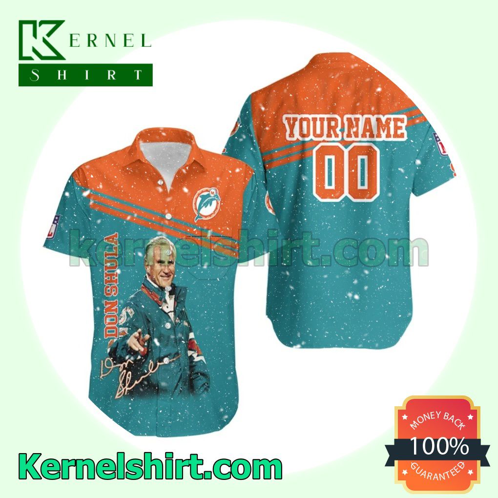Personalized Don Shula Miami Dolphins Coach Signed Achievement Legend Beach Shirt