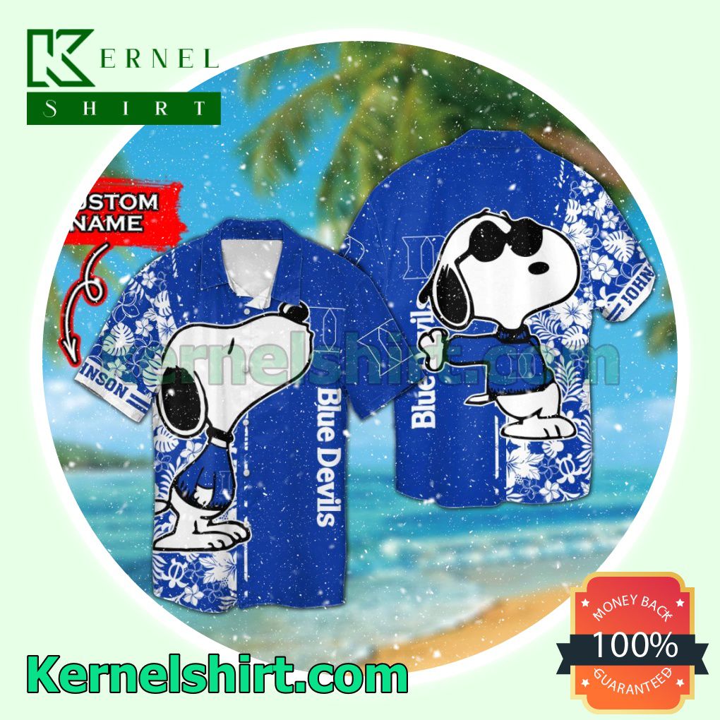 Personalized Duke Blue Devils & Snoopy Summer Hawaiian Shirt