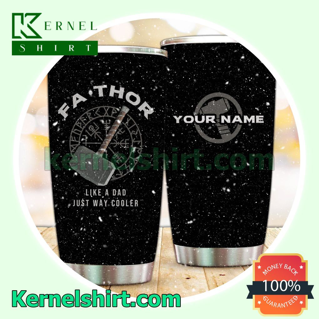 Personalized Fa-thor Like A Dad Just Way Cooler Black Sublimation Tumbler