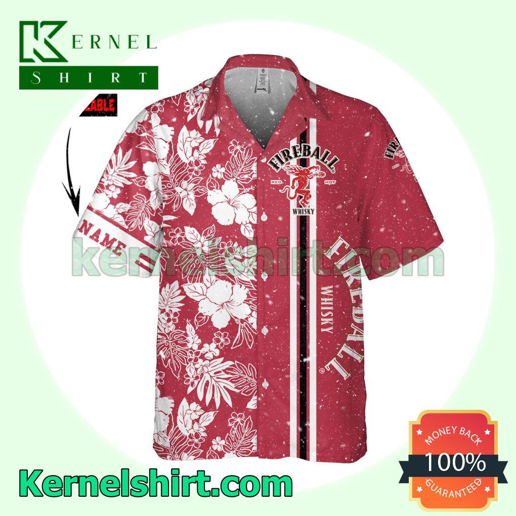 Personalized Fireball Red Aloha Beach Hawaiian Shirt a