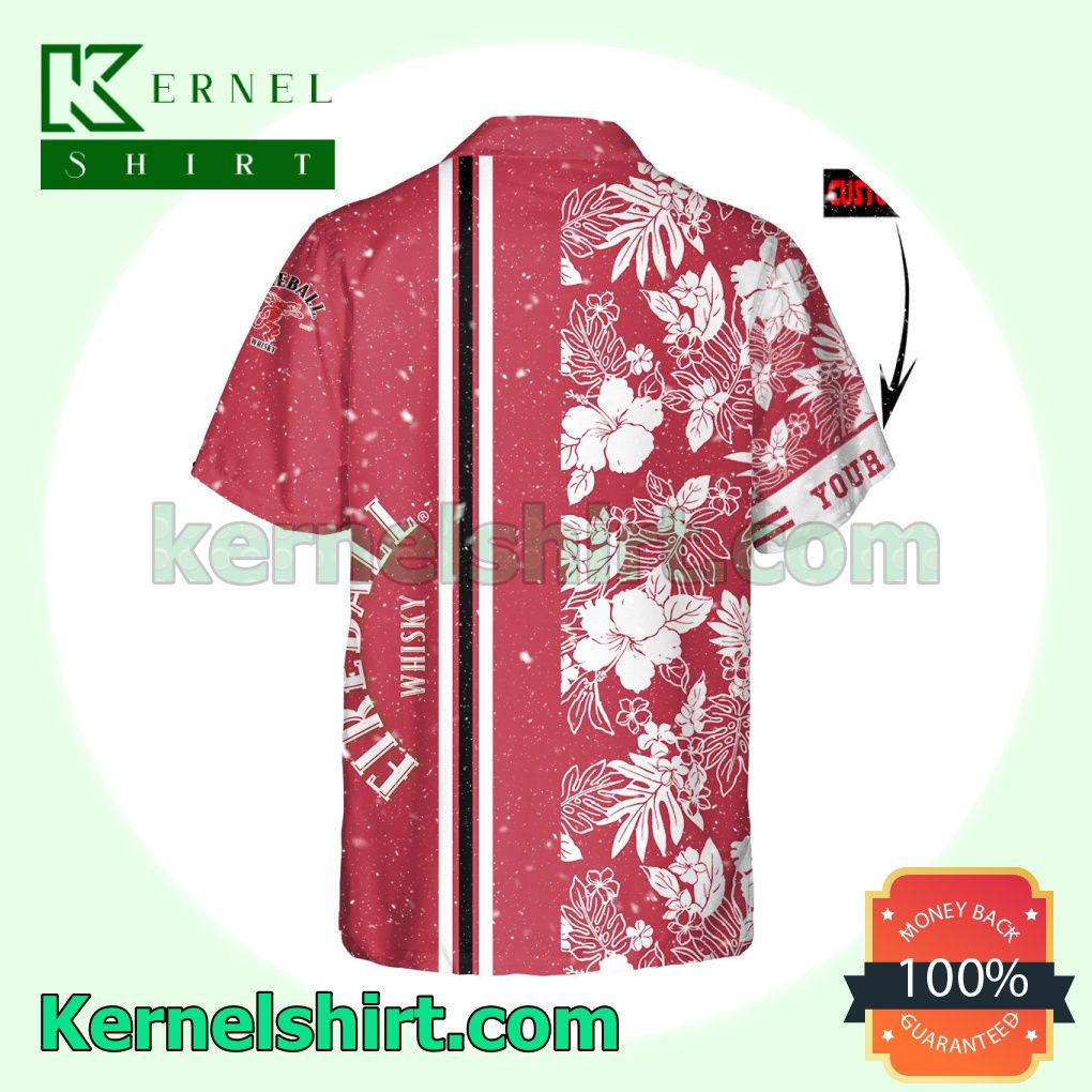 Personalized Fireball Red Aloha Beach Hawaiian Shirt b