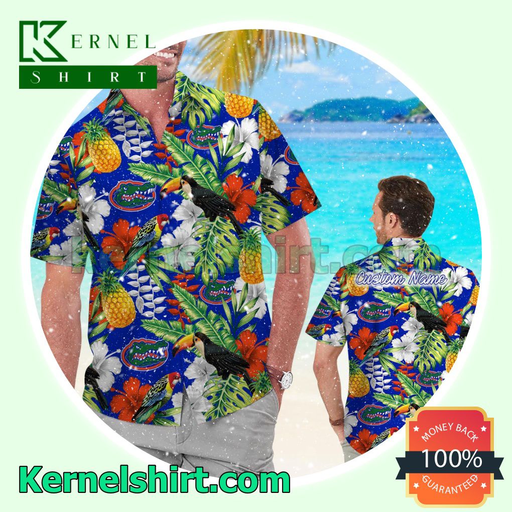 Personalized Florida Gators Parrot Floral Tropical Summer Hawaiian Shirt