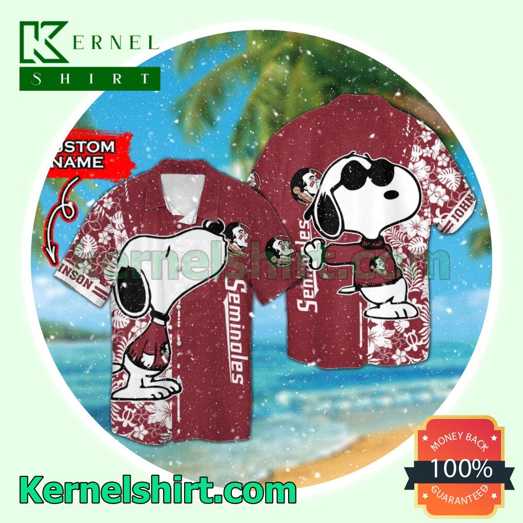 Personalized Florida State Seminoles & Snoopy Summer Hawaiian Shirt