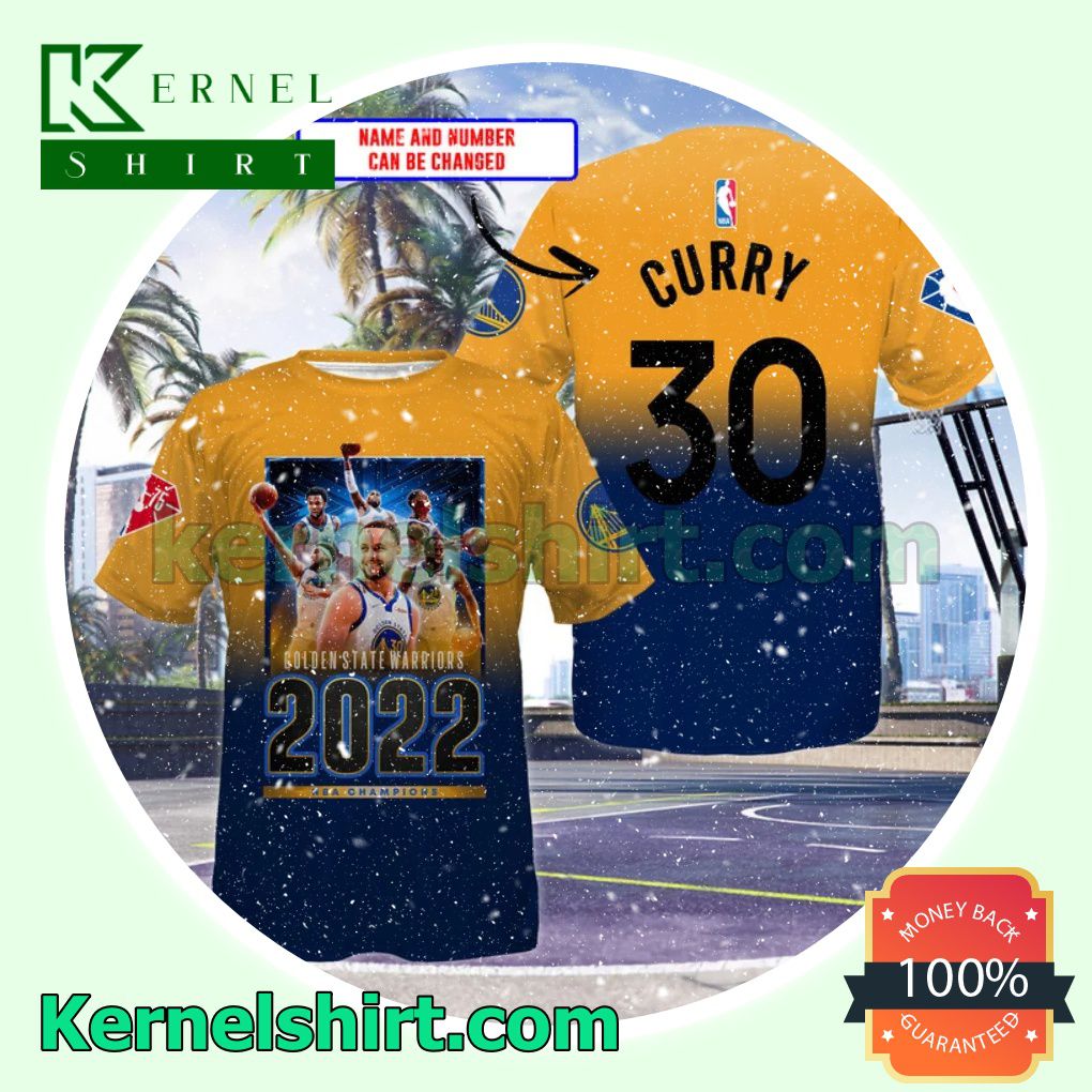 Personalized Golden State Warriors 2022 Nba Champions Orange And Navy Custom Shirts, Crewneck Sweatshirts