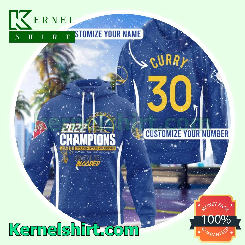 Personalized Golden State Warriors 7 Times Champions Gold Blooded Custom Shirts, Crewneck Sweatshirts a