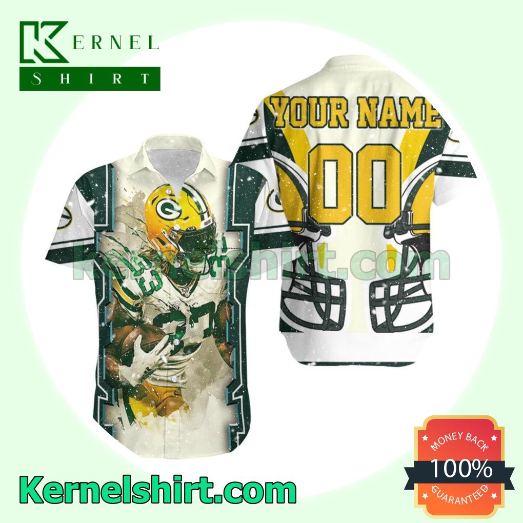 Personalized Green Bay Packers Aaron Jones 33 For Fans Beach Shirt
