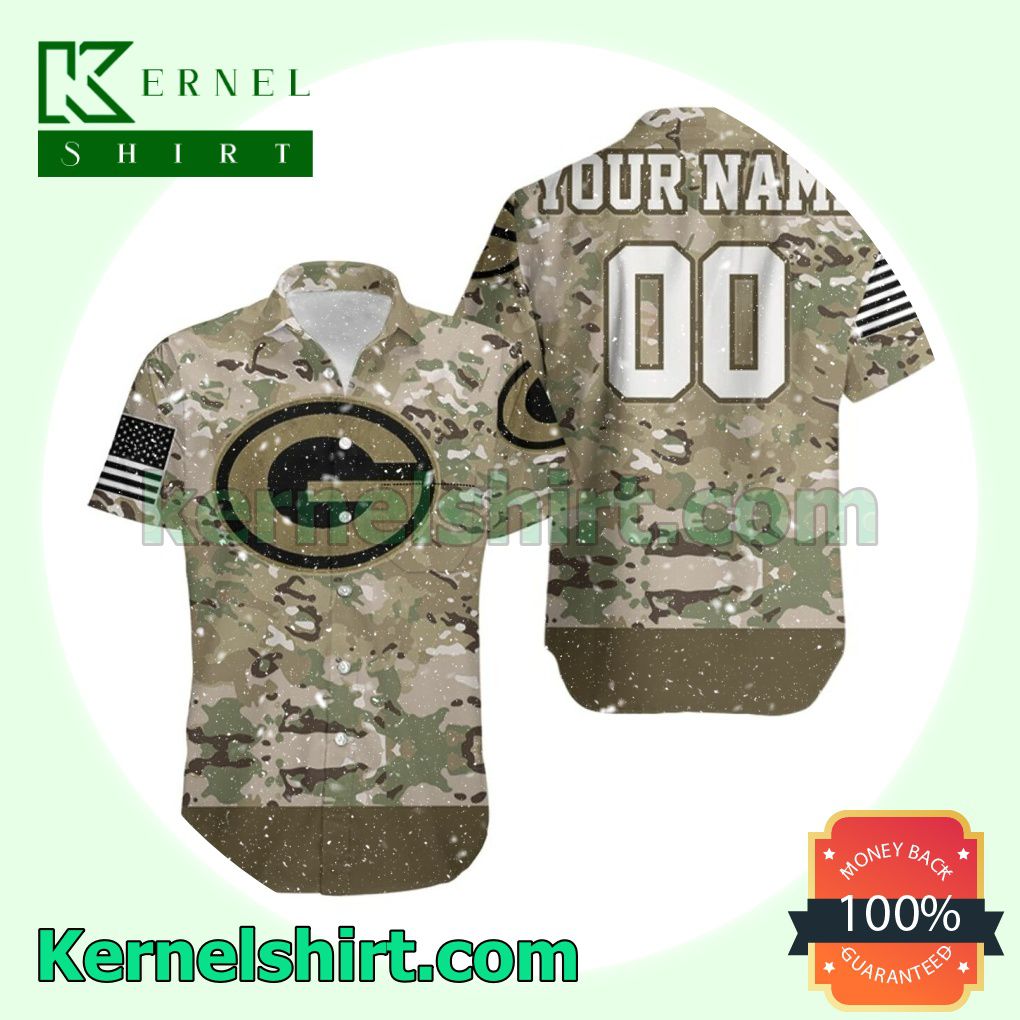 Personalized Green Bay Packers Camouflage Veteran 3d Beach Shirt