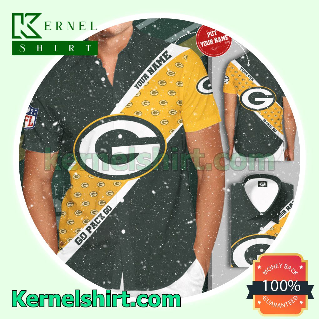 Personalized Green Bay Packers Team Green Aloha Beach Hawaiian Shirt
