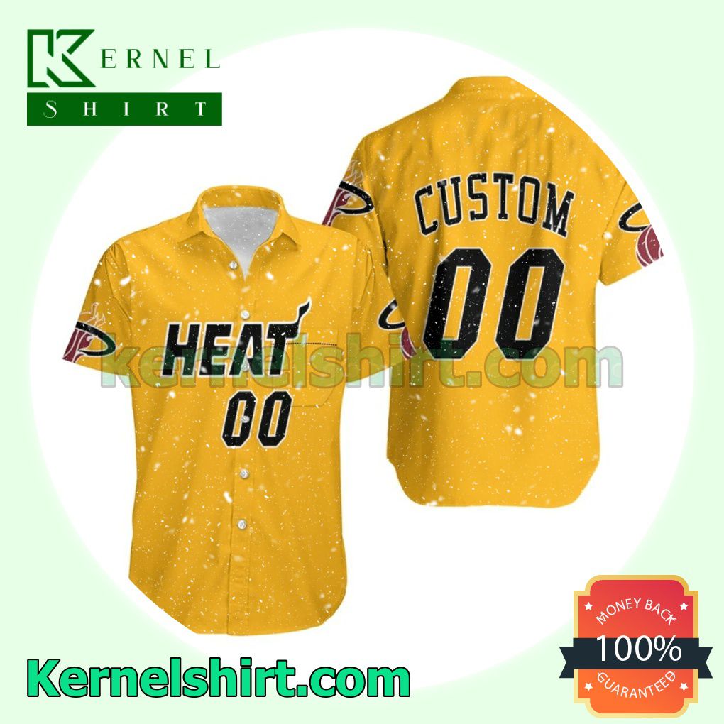 Personalized Heat 2020-21 Earned Edition Yellow Jersey Inspired Beach Shirt