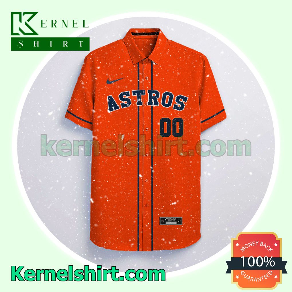 Personalized Houston Astros Orange Aloha Beach Hawaiian Shirt