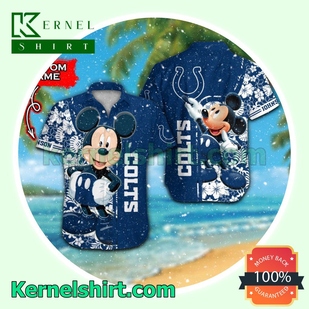Personalized Indianapolis Colts & Mickey Mouse Summer Hawaiian Shirt