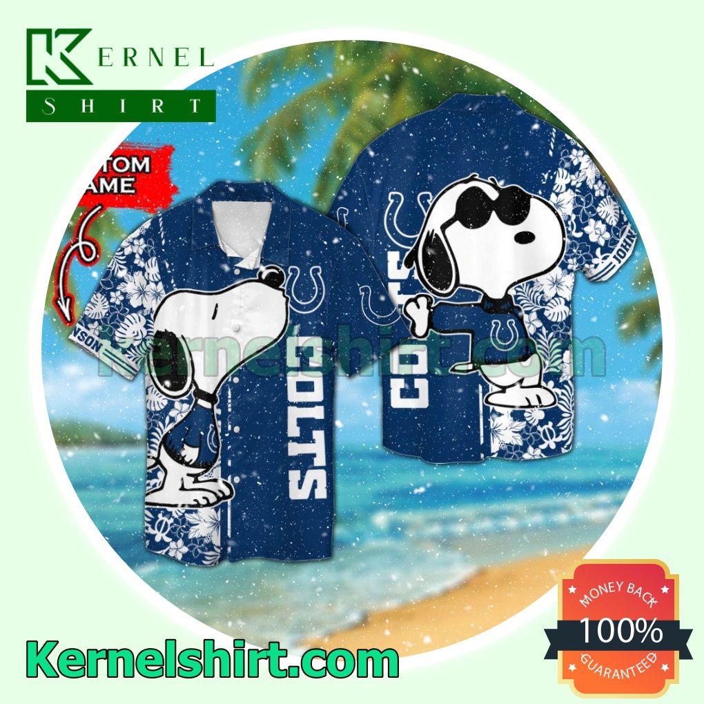 Personalized Indianapolis Colts & Snoopy Summer Hawaiian Shirt