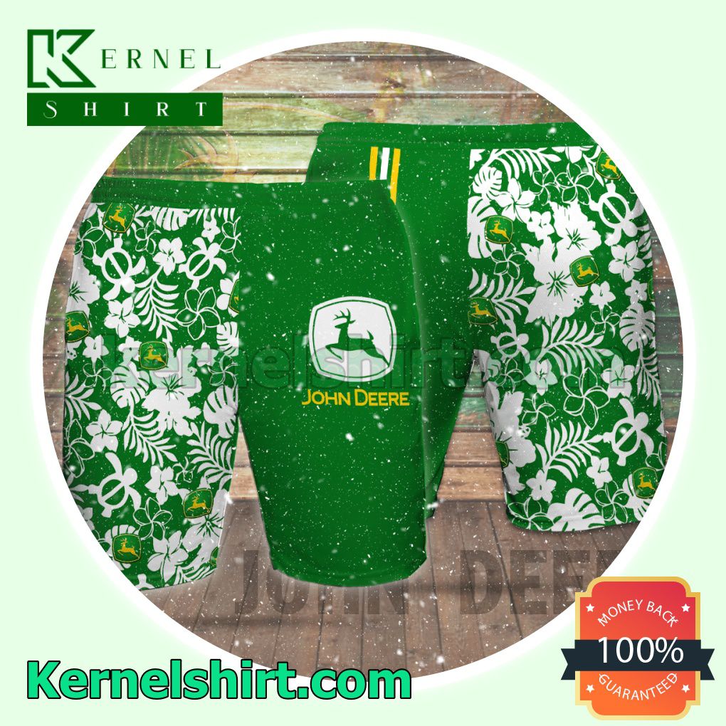 Near you Personalized John Deere Flowery Green Aloha Beach Hawaiian Shirt