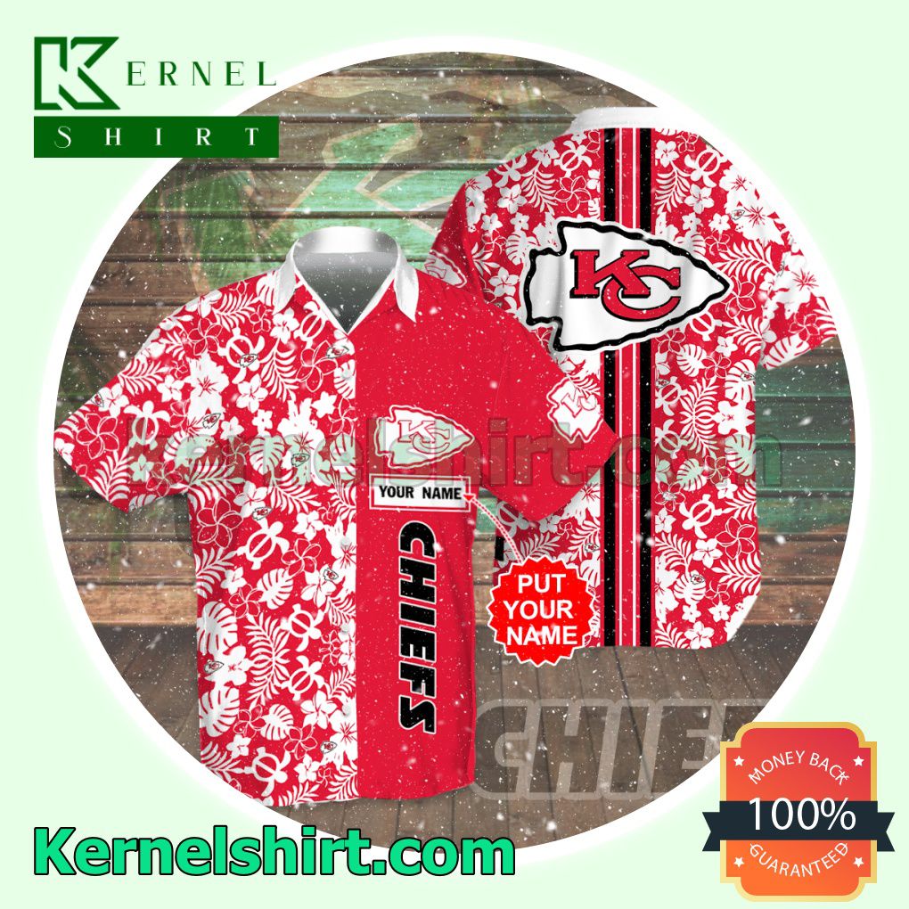 Personalized Kansas City Chiefs Flowery Red Aloha Beach Hawaiian Shirt