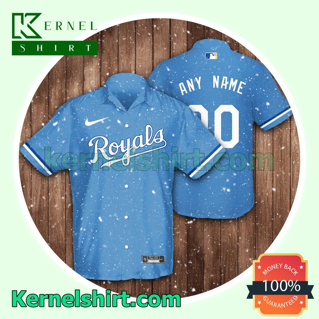 Personalized Kansas City Royals Baseball Blue Aloha Beach Hawaiian Shirt