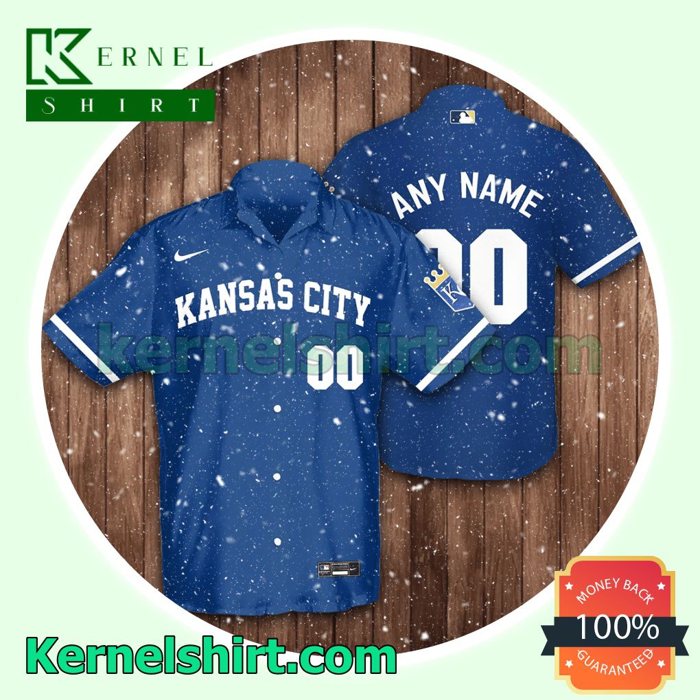 Personalized Kansas City Royals Baseball Blue Logo Branded Aloha Beach Hawaiian Shirt