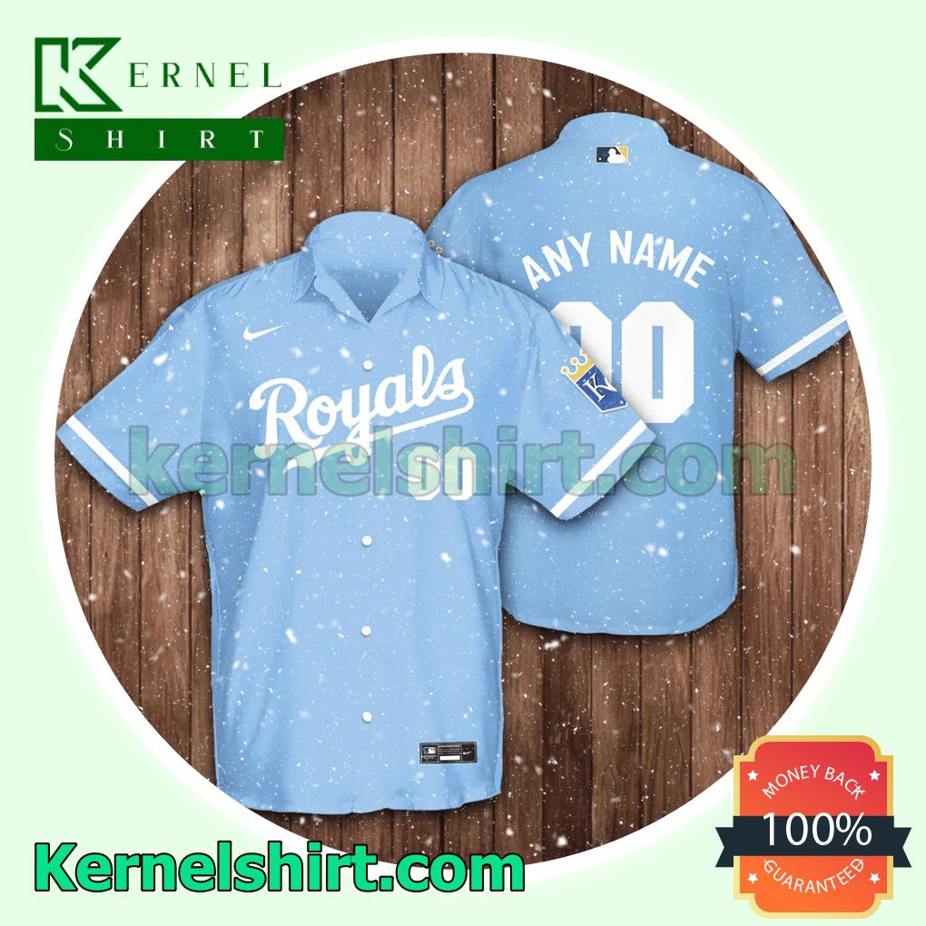 Personalized Kansas City Royals Baseball Light Blue Aloha Beach Hawaiian Shirt