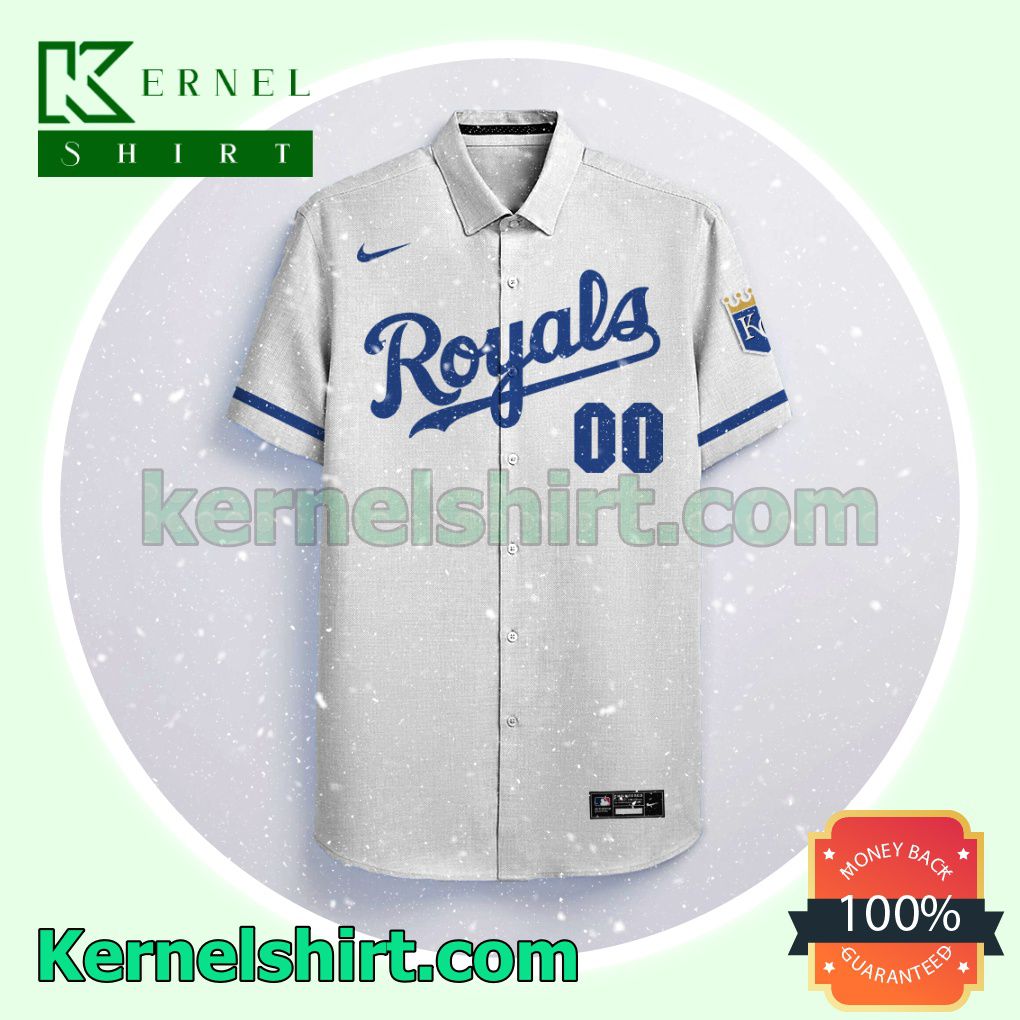 Personalized Kansas City Royals White Aloha Beach Hawaiian Shirt