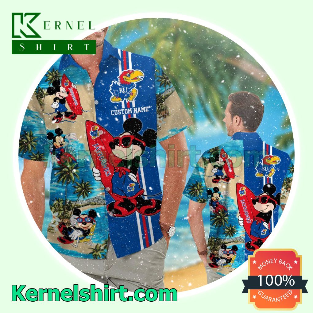 Personalized Kansas Jayhawks Mickey Summer Hawaiian Shirt