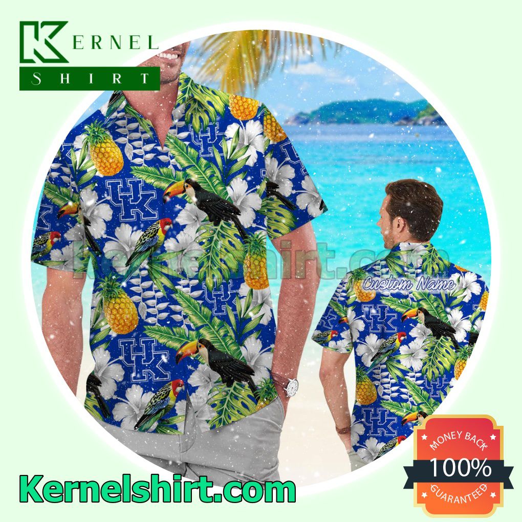 Personalized Kentucky Wildcats Parrot Floral Tropical Summer Hawaiian Shirt